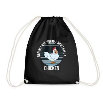 Lustiger Hühner Spruch Huhn - Turnbeutel - Schwarz - Vorne