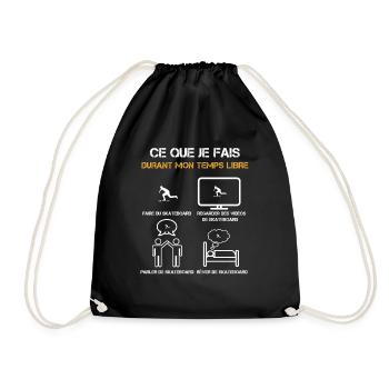 ce que je fais durant mon temps libre skateboard - Sac de sport léger - noir - Devant