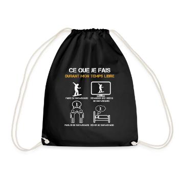 ce que je fais durant mon temps libre snowboard - Sac de sport léger - noir - Devant