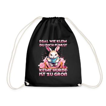 Kaninhop Hase Motiv für Kaninchenhalter Kaninhop - Turnbeutel - Schwarz - Vorne