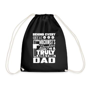 Machinist Proud Machinist Dad - Drawstring Bag - black - Front