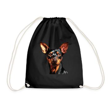 Pinscher - Drawstring Bag - black - Front