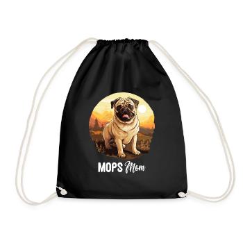 Mops - Turnbeutel - Schwarz - Vorne