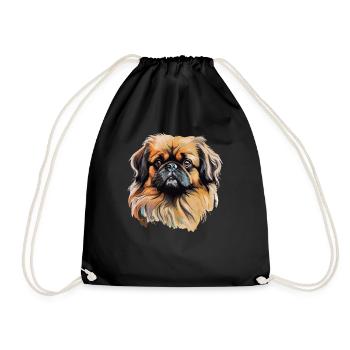 Pekingese - Drawstring Bag - black - Front