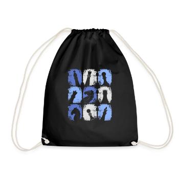 Chess Pieces Retro - Drawstring Bag - black - Front