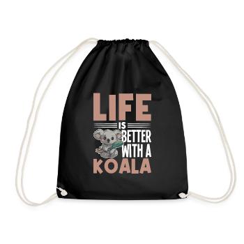 Koala Life Is Better With Koala - Drawstring Bag - black - Front