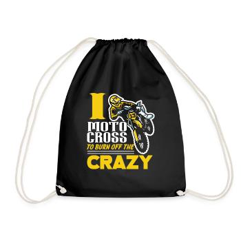 Motocross I Motocross To Burn Off Crazy - Drawstring Bag - black - Front