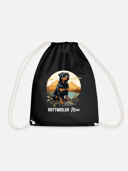 Rottweiler - Drawstring Bag - black