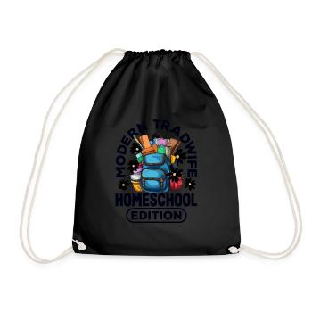 Classic Homeschool Mom Tradwife Homeschooling - Drawstring Bag - black - Front