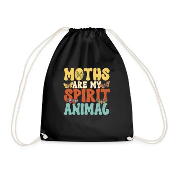 Moths Insect Collector Entomologist - Drawstring Bag - black - Front