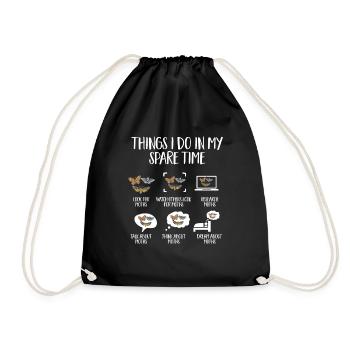 Moths Insect Collector Entomologist - Drawstring Bag - black - Front
