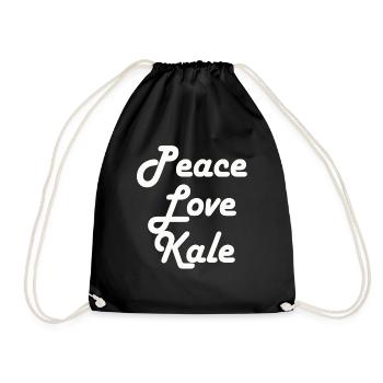 Cute Vegetarian Gift Vegan Quote Peace Love Kale - Turnbeutel - Schwarz - Vorne