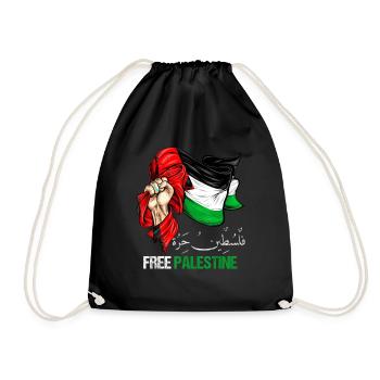 Palestine - Drawstring Bag - black - Front