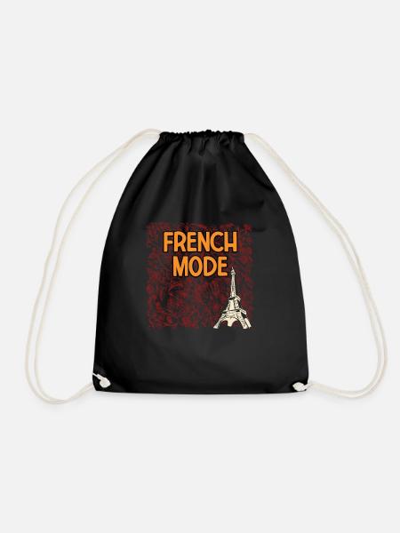 French Mode Funny France Humor Paris Sayings - Turnbeutel - Schwarz