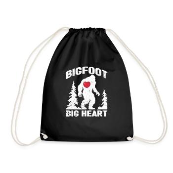 Bigfoot Großes Herz Lustig Wildes Leben Tier Liebe - Turnbeutel - Schwarz - Vorne