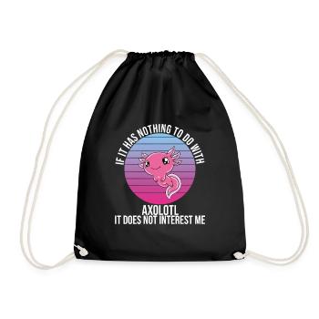 Funny Axolotl Cute Axolotl - Drawstring Bag - black - Front