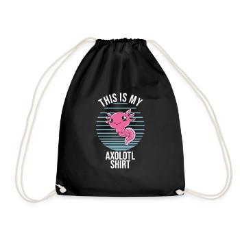Funny Axolotl Cute Axolotl - Drawstring Bag - black - Front