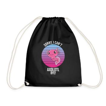 Funny Axolotl Cute Axolotl - Drawstring Bag - black - Front
