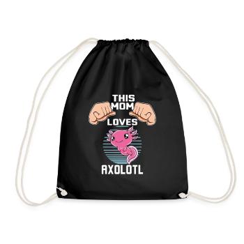 Funny Axolotl Cute Axolotl - Drawstring Bag - black - Front