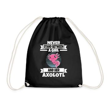 Funny Axolotl Cute Axolotl - Drawstring Bag - black - Front