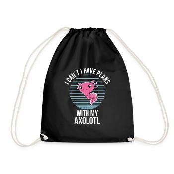 Funny Axolotl Cute Axolotl - Drawstring Bag - black - Front