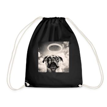 Selfie Mops Ufo Hund Lustige Alien Ufo - Turnbeutel - Schwarz - Vorne