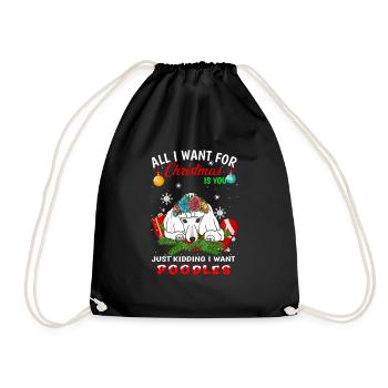 Caniche - Sac de sport léger - noir - Devant