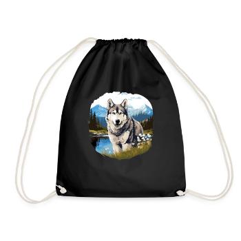 Husky - Turnbeutel - Schwarz - Vorne