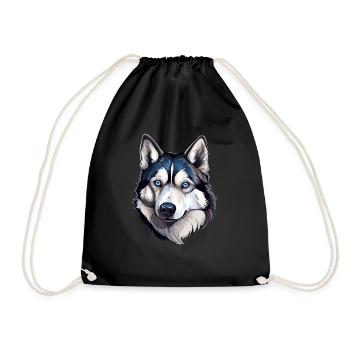 Husky - Turnbeutel - Schwarz - Vorne
