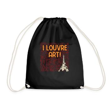I Louvre Art French Lifestyle France Habits Home - Turnbeutel - Schwarz - Vorne