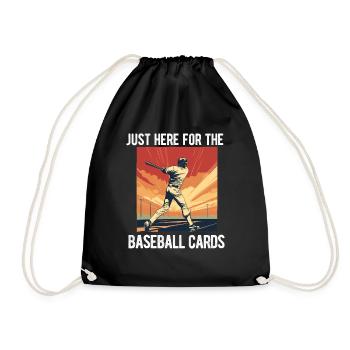 Baseball Card Collector Funny Collecting Baseball - Drawstring Bag - black - Front
