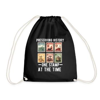 Stamp Collector Postage Stamping Philatelist Men - Drawstring Bag - black - Front