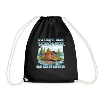 Lustiges Sauna Outfit Thermalbad Saunagänger Sauna - Turnbeutel - Schwarz - Vorne