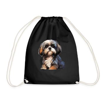 Shih Tzu - Drawstring Bag - black - Front