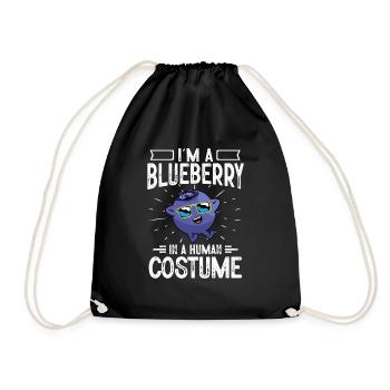 Heidelbeere Frucht Blaubeere - Turnbeutel - Schwarz - Vorne