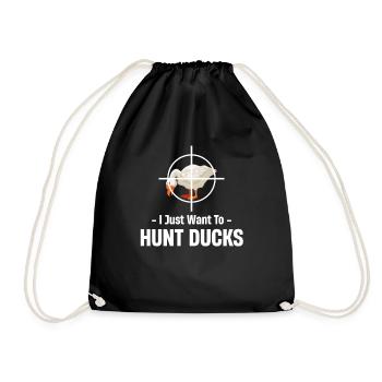 Ich Will Nur Enten Jagen Lustige Jagd - Turnbeutel - Schwarz - Vorne