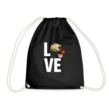 Love Bibimbap Lovers Maki Kawaii Samgyeopsal - Drawstring Bag - black - Front