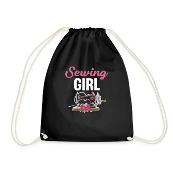 Fille à coudre drôle couturière Quilter couture - Sac de sport léger - noir - Devant