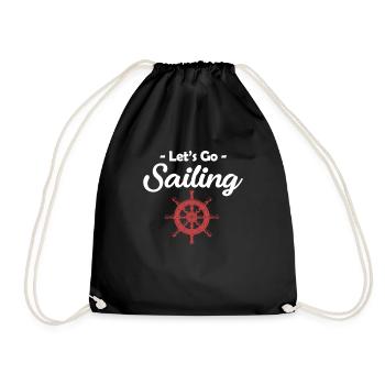 Let's Go Sailing Yachting Pontonboot Nauti Segler - Turnbeutel - Schwarz - Vorne