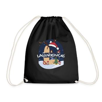 Impressionnant nom de Lawrence w chapeau de père Noël dans le thème de Noël - Sac de sport léger - noir - Devant