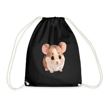 Cute mouse in watercolors - Drawstring Bag - black - Front