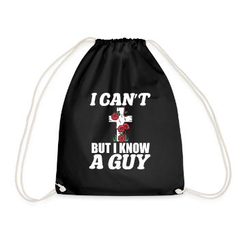 Je ne peux pas, mais je connais un gars drôle Jésus-Christ Meme - Sac de sport léger - noir - Devant