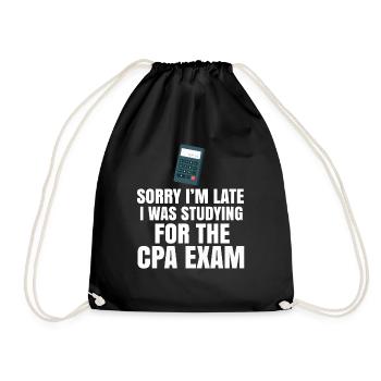 Passed CPA Exam For Certified Accountant Funny - Drawstring Bag - black - Front
