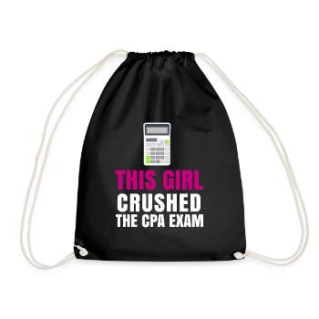Passed CPA Exam For Certified Accountant Funny - Drawstring Bag - black - Front