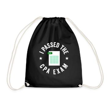 Passed CPA Exam For Certified Accountant Funny - Drawstring Bag - black - Front