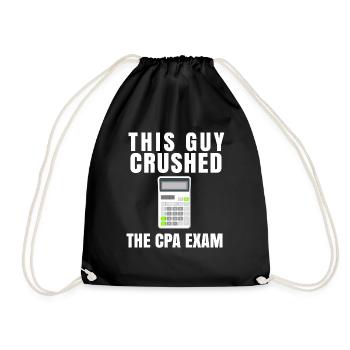 Passed CPA Exam For Certified Accountant Funny - Drawstring Bag - black - Front