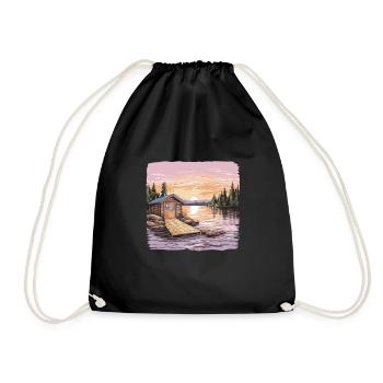 Sauna outfit for sauna fans and wellness enthusiasts - Drawstring Bag - black - Front