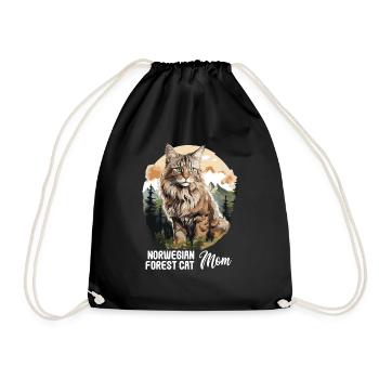 Chat des forêts norvégiennes - Sac de sport léger - noir - Devant