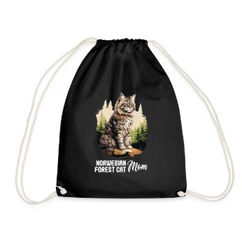 Chat des forêts norvégiennes - Sac de sport léger - noir - Devant