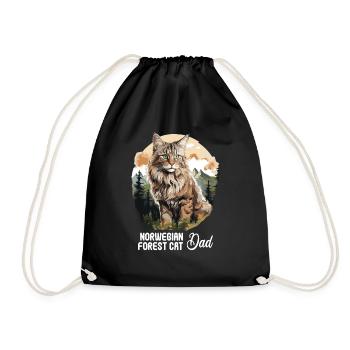 Chat des forêts norvégiennes - Sac de sport léger - noir - Devant